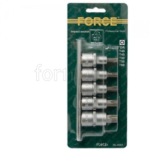 Набор головок-бит Torx Force 4051 (T40;T45;T50;T55;T60) 5 пр. 1/2"