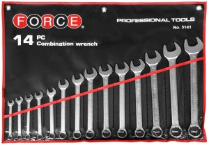Набор комбинированных гаечных ключей 14пр. (в тканевой свёртке) FORCE 5141C